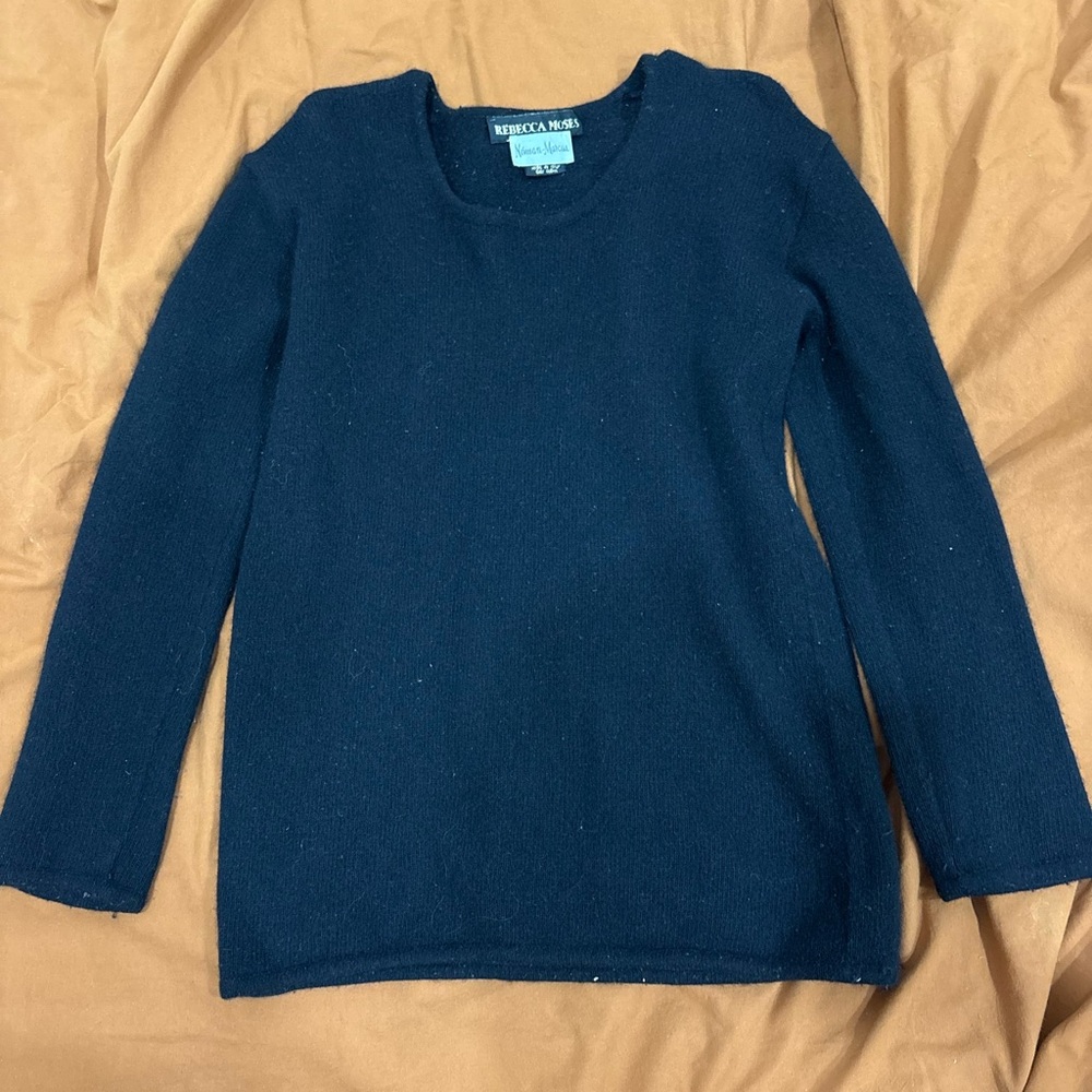 Rebecca Moses Neiman Marcus Black Crew Neck Sweater